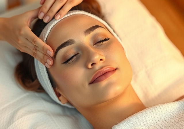 Client enjoying a relaxing facial